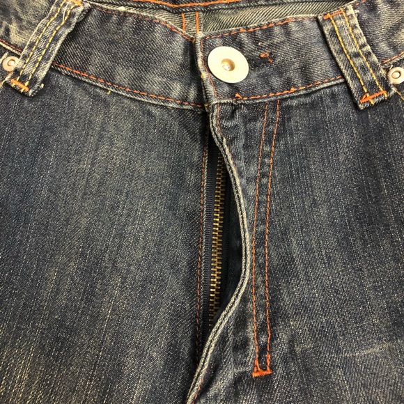 Rare Navy blue Men’s Jeans Beverly Hills Brand stone wash relaxed fit boot cut - Picture 8 of 12